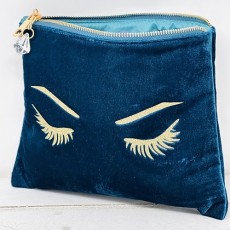 Lashes Rich Teal Velvet Make Up Bag